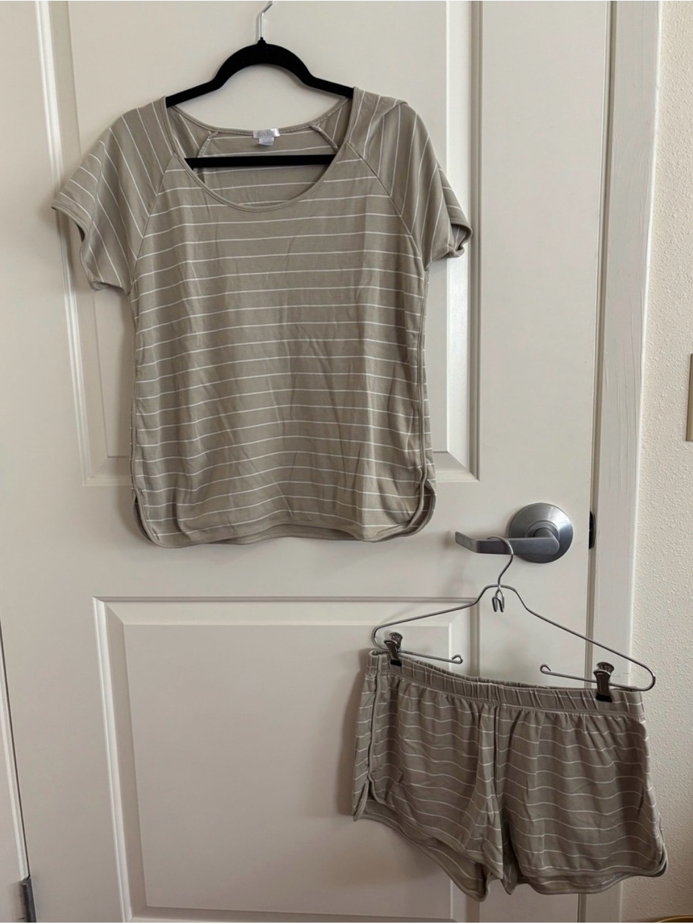 LAKE Women's Striped Short Sleeve Top & Shorts Pajama Set , 100% Pima Cotton